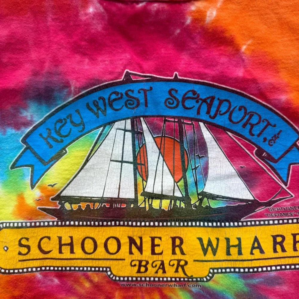 Delta Pro Weight Key West Schooner Wharf Bar Tie Dye Tank Top Mens 2XL Rainbow